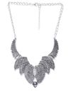 YouBella Oxidised Silver-Plated Textured Stone-Studded Necklace